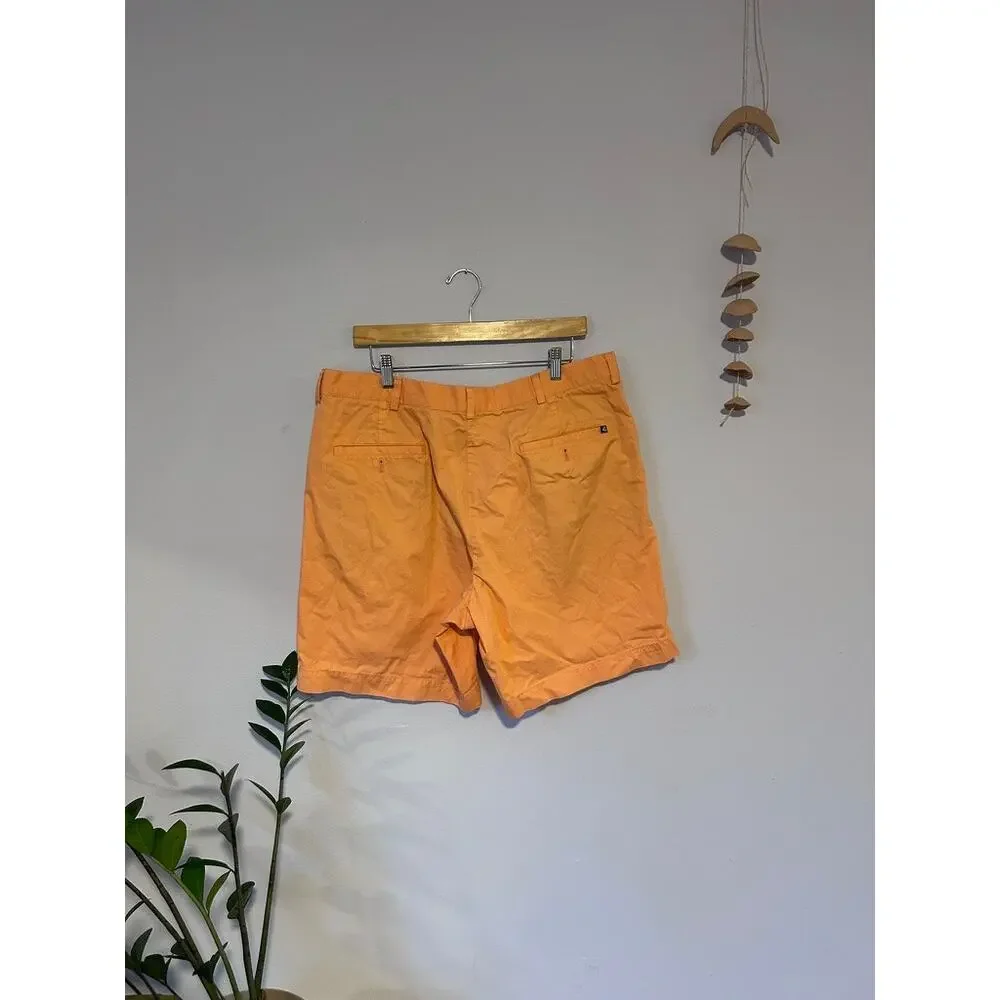 Coral Orange Brooks Brothers 346 Chino Shorts Flat‎ Front Cotton 38 Mens